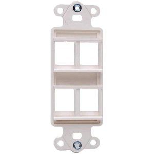 Vanco 820324 4 Port Décor Wall Plate Insert - White